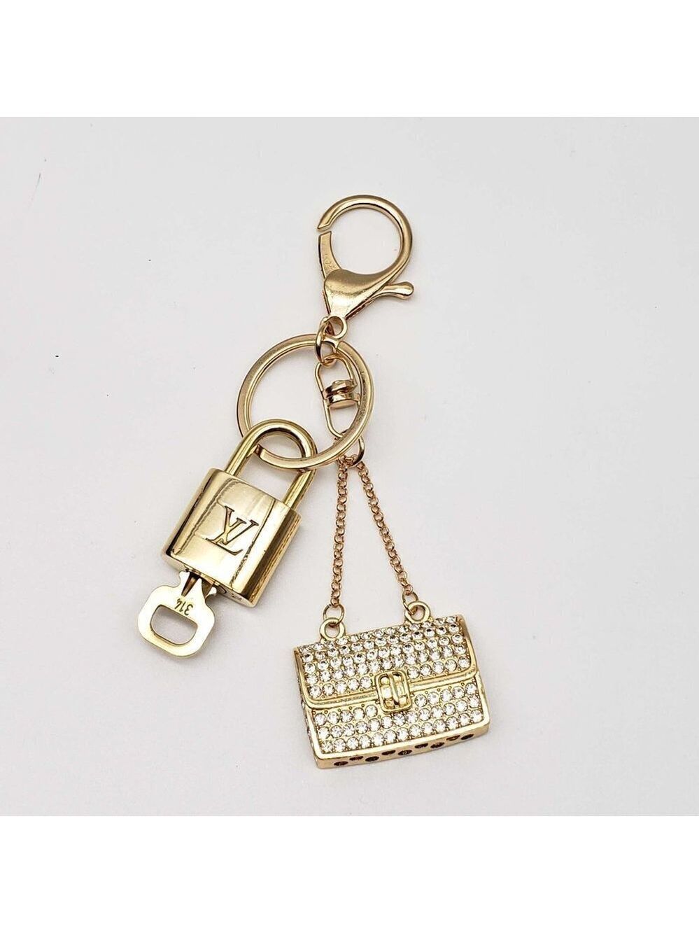 100% Auth Louis Vuitton Lock & Key with unbranded Bagcharm, Keycharm, keychain